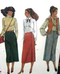 7216 VOG LONGER STRT OR WRAP SKIRT 70s PATTERN 14,12,10 or 8